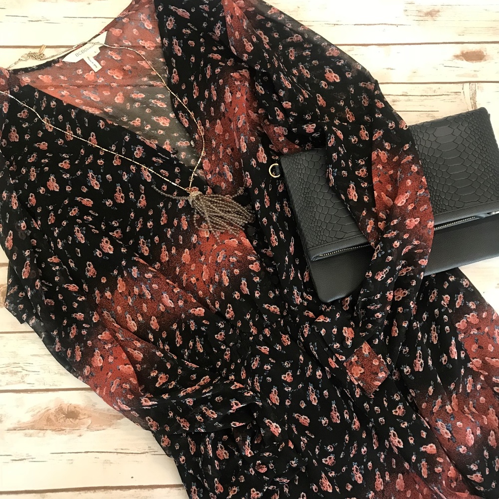 BCBGeneration Chiffon Floral Romper